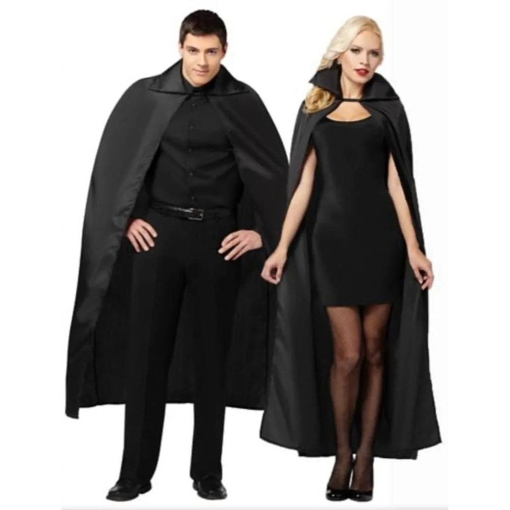Spirit Halloween Black Collared Cape One Size Adult Size, Vampire